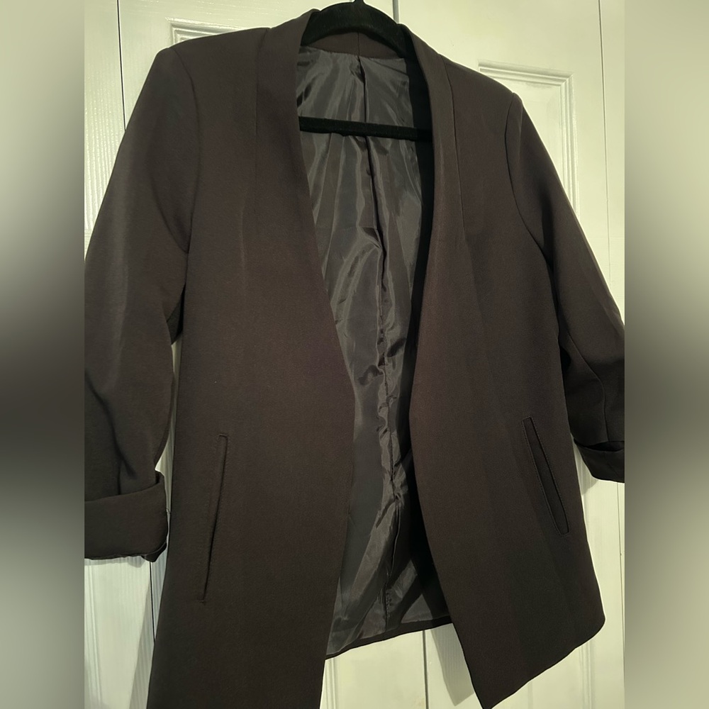 Black Open Front Coat